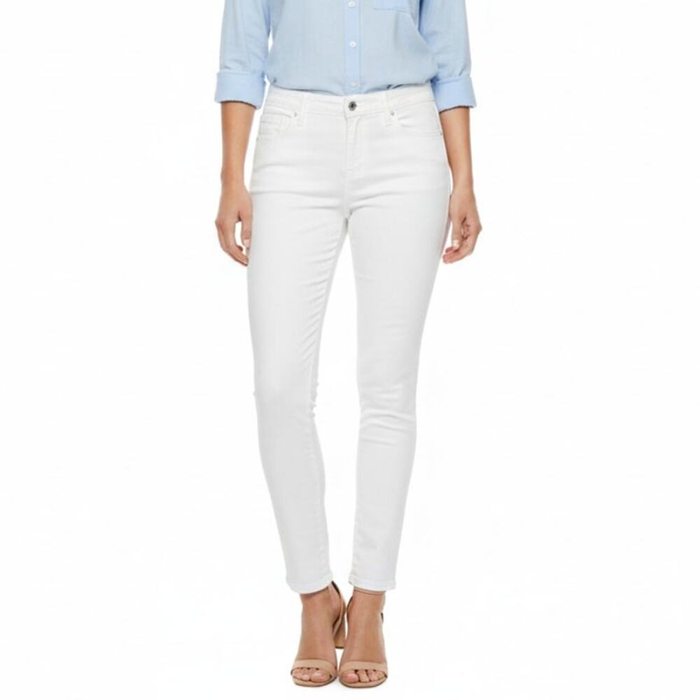Earl Jean Pants Womens Tag Size 12 Skinny Ankle White Cotton Blend Pants